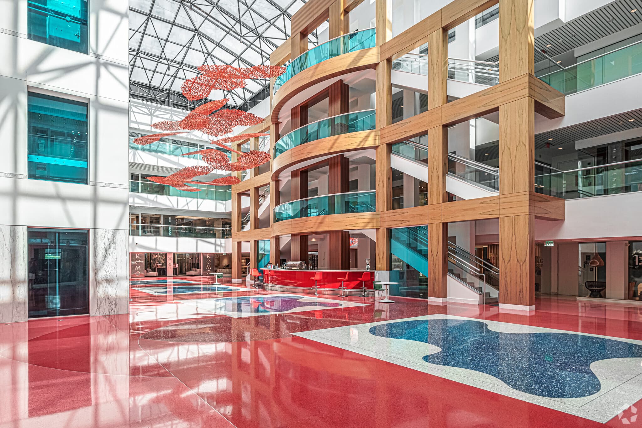 DCOTA sky-lit atrium with art, architecture, and daylight for receptions and galas