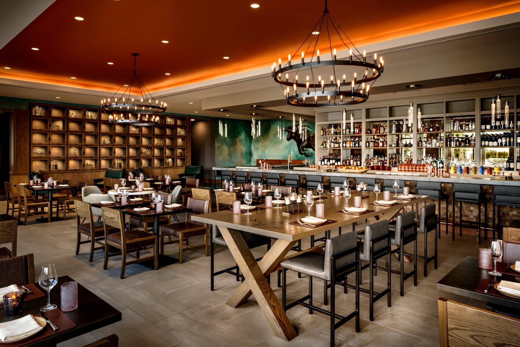 Library main room set for an intimate event